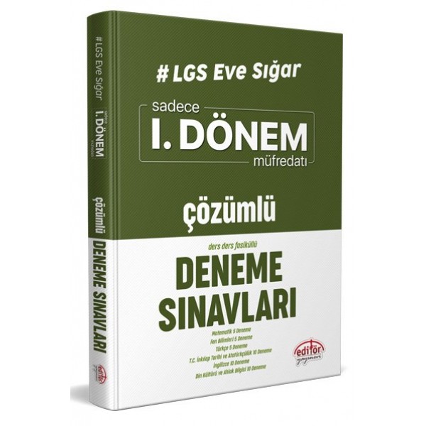 Editör Yayınlarıv LGS Eve Sığar I. Dönem Çözümlü Deneme Sınavları
