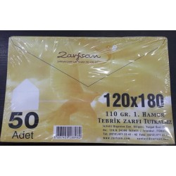 Zarfsan 110 Gr. 120x180 Tebrik Zarfı Tutkalsız 50 Li
