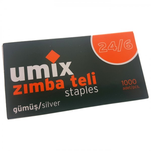 Umix Zımba Telı 24/6 Gümüş 1000 li