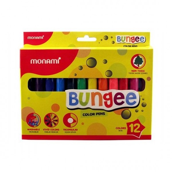 Monami Bungee Keçeli Kalem-12'Li Yıkanabilir