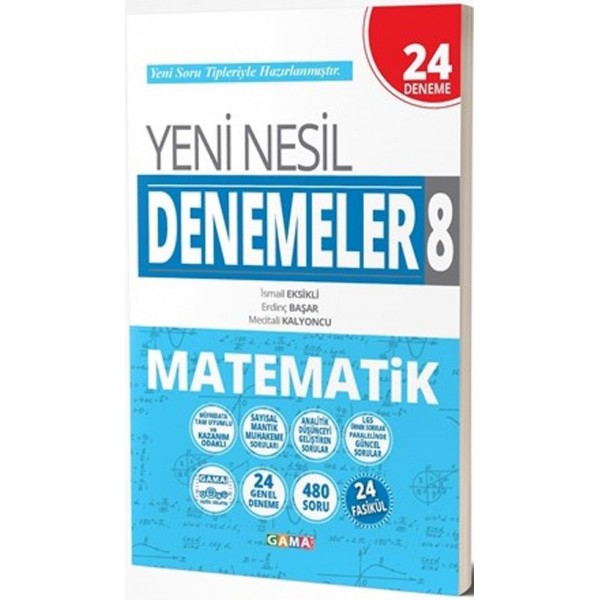 8.Sınıf LGS Matematik Yeni Nesil 24 Genel Deneme Gama Yayınları