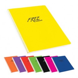 Free A4 120 Yaprak Kareli PP Kapak Spiralli Defter (320452-99)