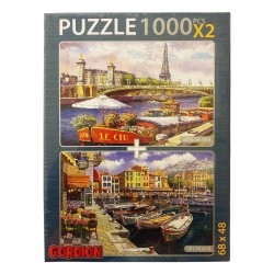 Gordion Games Cafe In Classis - Along The Seine 2 x 1000 Puzzle NET FİYAT