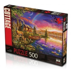 Ks Games Lakeside Cabin 500 Parça Puzzle- Göl Kenarında Kulübe