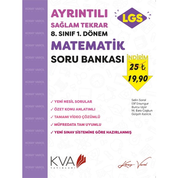 Koray Varol Akademi Ayrıntılı Sağlam Tekrar 8.Sınıf 1.Dönem Matematik Soru Bankası Koray Varol Akademi Ayrıntılı Sağlam Tekrar 8.Sınıf 1.Dönem Matematik Soru Bankası