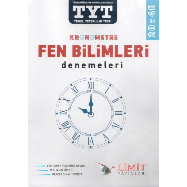 Limit YKS TYT 1. Oturum Kronometre Fen Bilimleri 40x20 Denemeleri