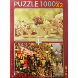 Gordion  Romantic Vintage Love & Evening Cafe  2X1000 Parça Puzzle Takım NET FİYAT