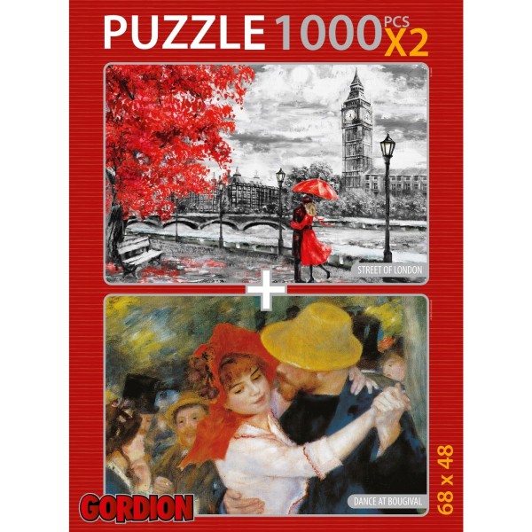 Gordion Street Of London & Dance At Bougival 2X1000 Parça Puzzle Takım NET FİYAT