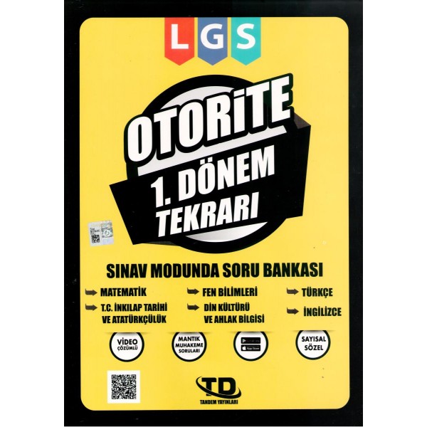 Tandem Otorite LGS 1.Dönem Tekrarı 8.Sınıf SORU BANKASI