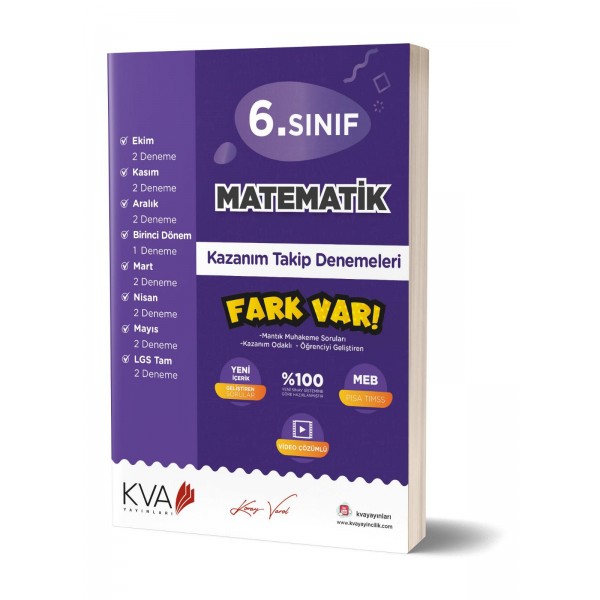 Kva Yayınları 6. Sınıf Matematik Kazanım Takip Denemeleri