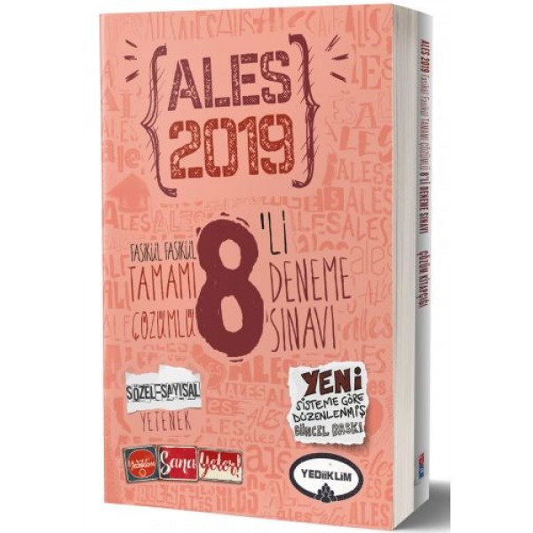 YEDİİKLİM YAYINLARI 2019 ALES TAMAMI ÇÖZÜMLÜ 8 FASİKÜL DENEME
