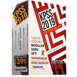 Yediiklim Yayınları 2019 KPSS GENEL YETENEK-GENEL KÜLTÜR SORU BANKASI MODÜLER SET