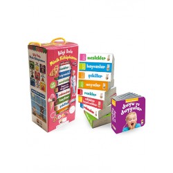 İngilizce Destekli Bilgi Dolu Minik Kütüphanem 9 Kitap Pembe Kutu Sincap Kitap