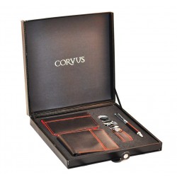 CV 09 Corvus Tükenmez Kalem-Cüzdan-Kartlık ve Anahtarlık Dörtlü Hediye Seti