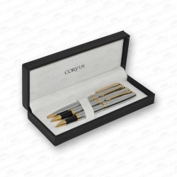 CV 25 DTR Corvus Gold Krom Dolma -Roller -Tükenmez Kalem Hediye Üçlü Hediye Seti