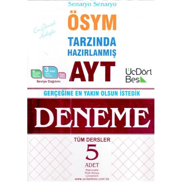 AYT Tüm Dersler 5 Deneme Sınavı Video Çözümlü
