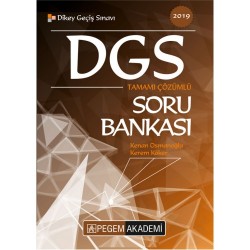 2019 DGS Tamamı Çözümlü Soru Bankası Pegem Yayınları