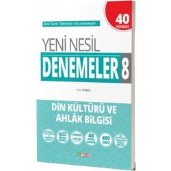 8.Sınıf LGS Din Kültürü ve Ahlak Bilgisi Yeni Nesil 40 Genel Deneme Gama Yayınları