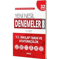8.Sınıf LGS TC.İnkilap Tarihi ve Atatürkçülük Yeni Nesil 32 Genel Deneme Gama Yayınları