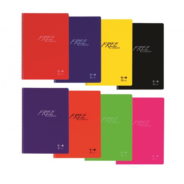 K.Color A4 160 Yp.Kareli Spr PP Kapak Free Defter