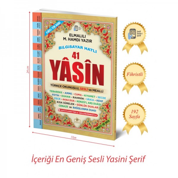 Sesli Yasini Şerif Türkçe Fihristli Orta Boy