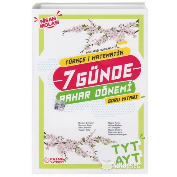 TYT AYT Türkçe Matematik 7 Günde Bahar Dönemi Soru Kitabı Palme Yayınları