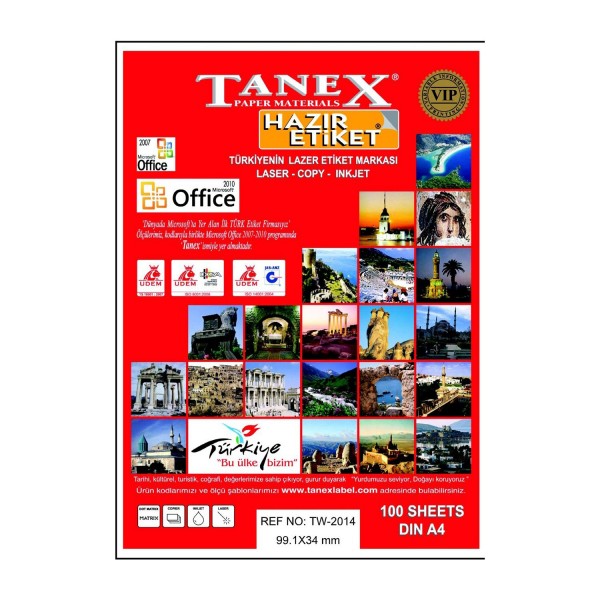 Tanex Laser Etiket Tw-2016 99.1 X 34 Mm