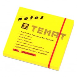 Temat Not Kağıt 75x75 mm Fosforlu Sarı [11515]