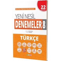 8.Sınıf LGS Türkçe Yeni Nesil 22 Genel Deneme Gama Yayınları